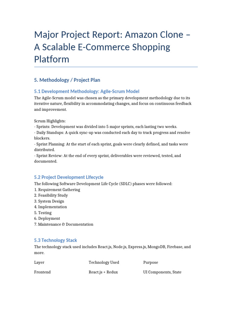 Agile-Scrum E-Commerce Project Report | PDF | Software Development ...