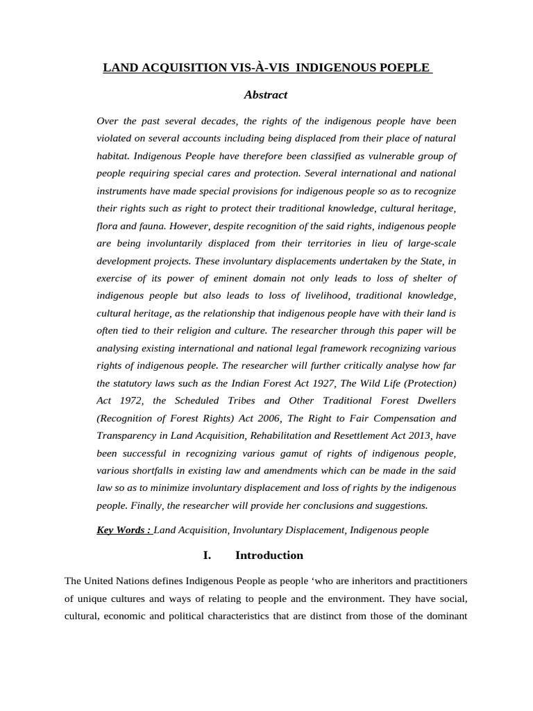 Indigenous Rights and Land Displacement | PDF