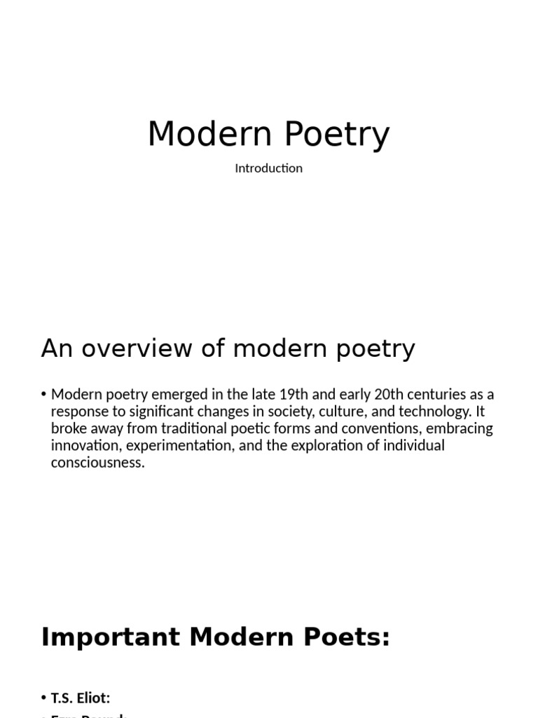 Characteristics of Modern Poetry Explained | PDF | Poetry