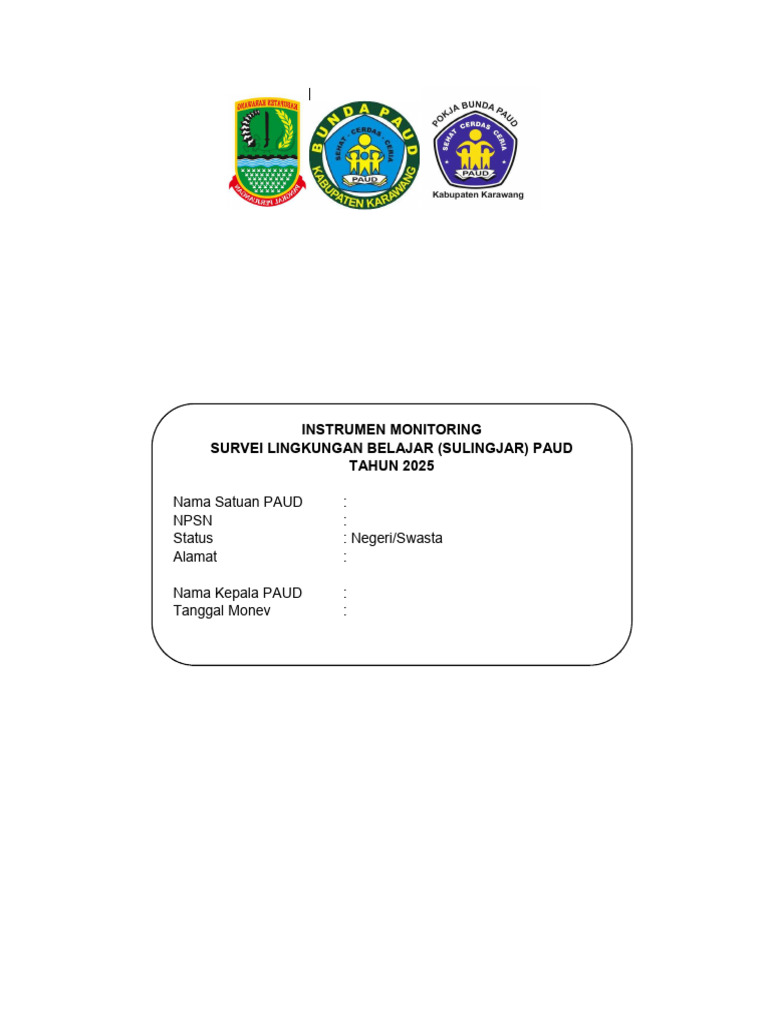 Monitoring Sulingjar PAUD 2025 | PDF