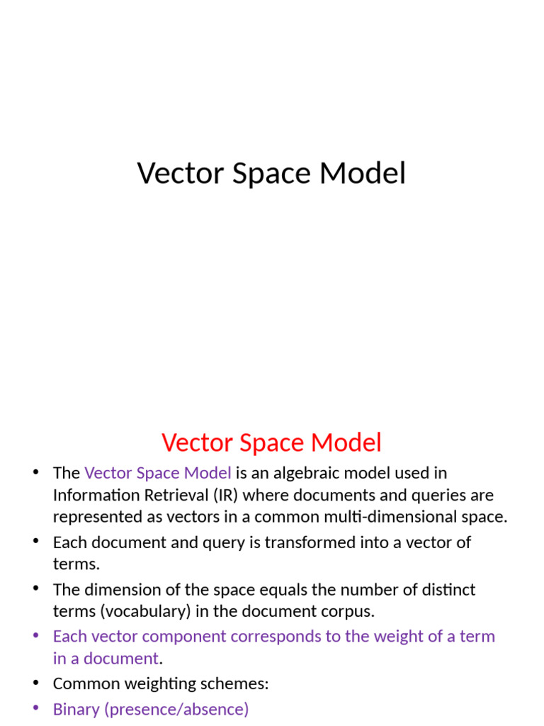 Understanding the Vector Space Model | PDF | Mathematical Objects ...