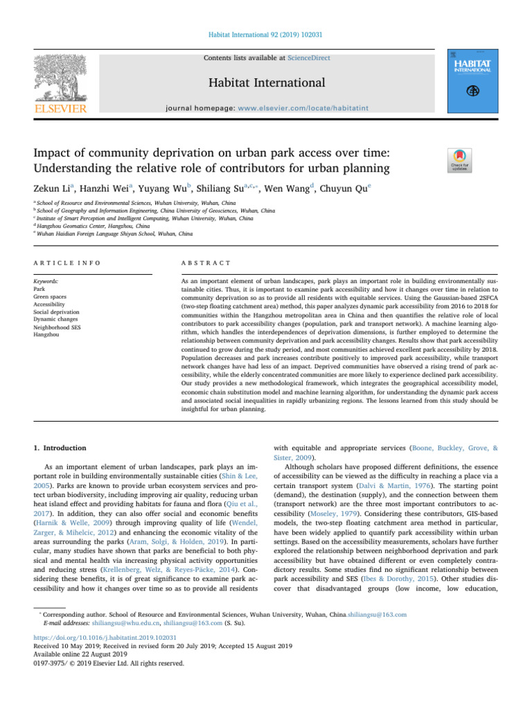 Urban Park Access and Community Deprivation | PDF | Machine Learning ...