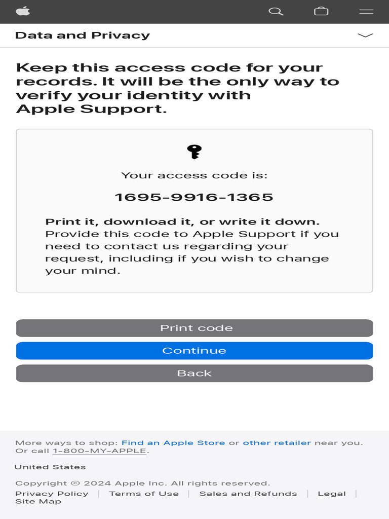Apple Support Access Code Instructions | PDF