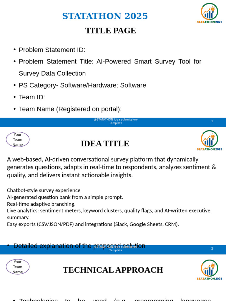 Statathon Idea Presentation Format | PDF | Microsoft Power Point ...