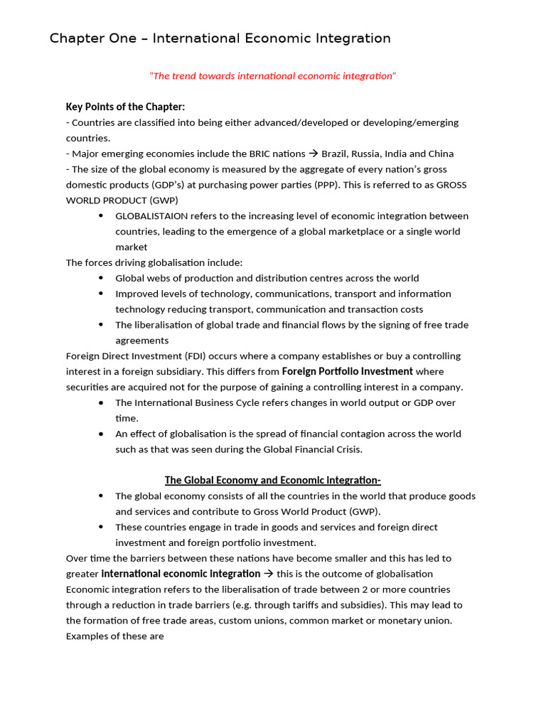 Global Economic Integration Trends | PDF | World Trade Organization ...