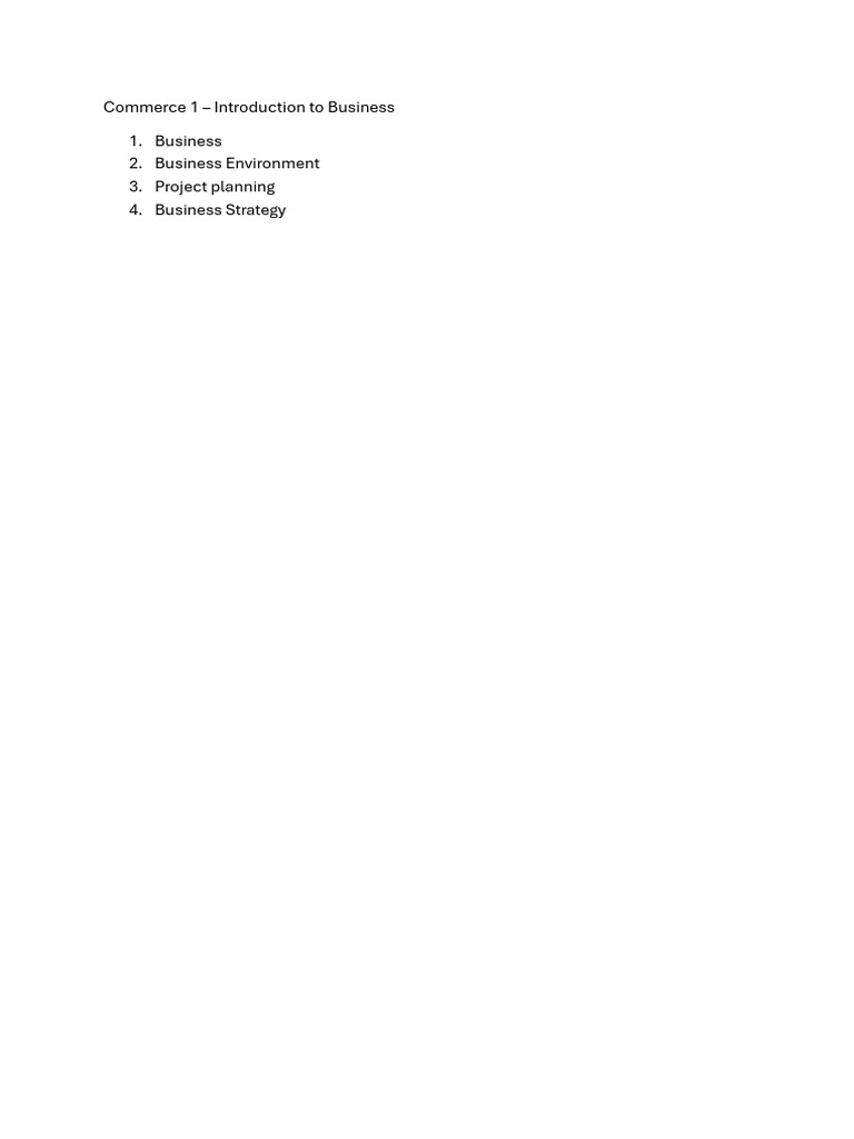 Commerce 1 | PDF