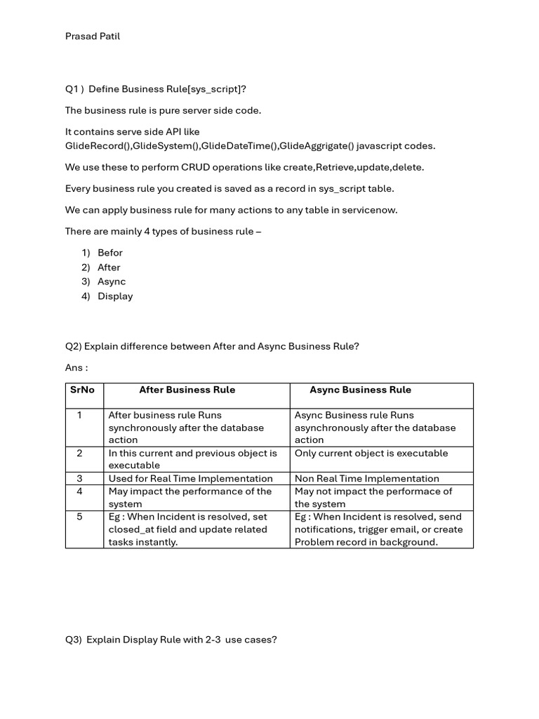 Understanding ServiceNow Business Rules | PDF | Client–Server Model ...