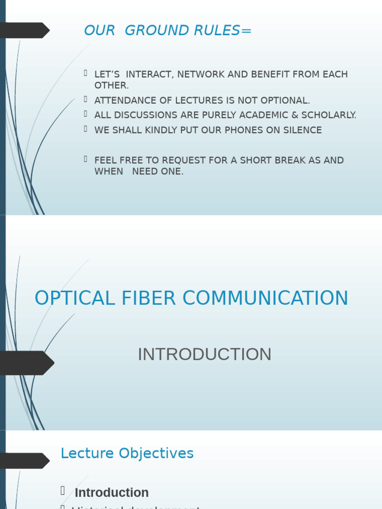 Optical Fiber Communication Overview | PDF | Optical Fiber | Fiber ...