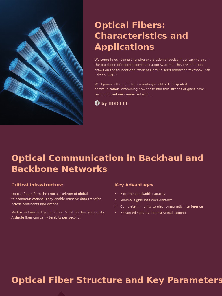 Optical Fiber Characteristics & Uses | PDF | Optical Fiber | Wavelength ...