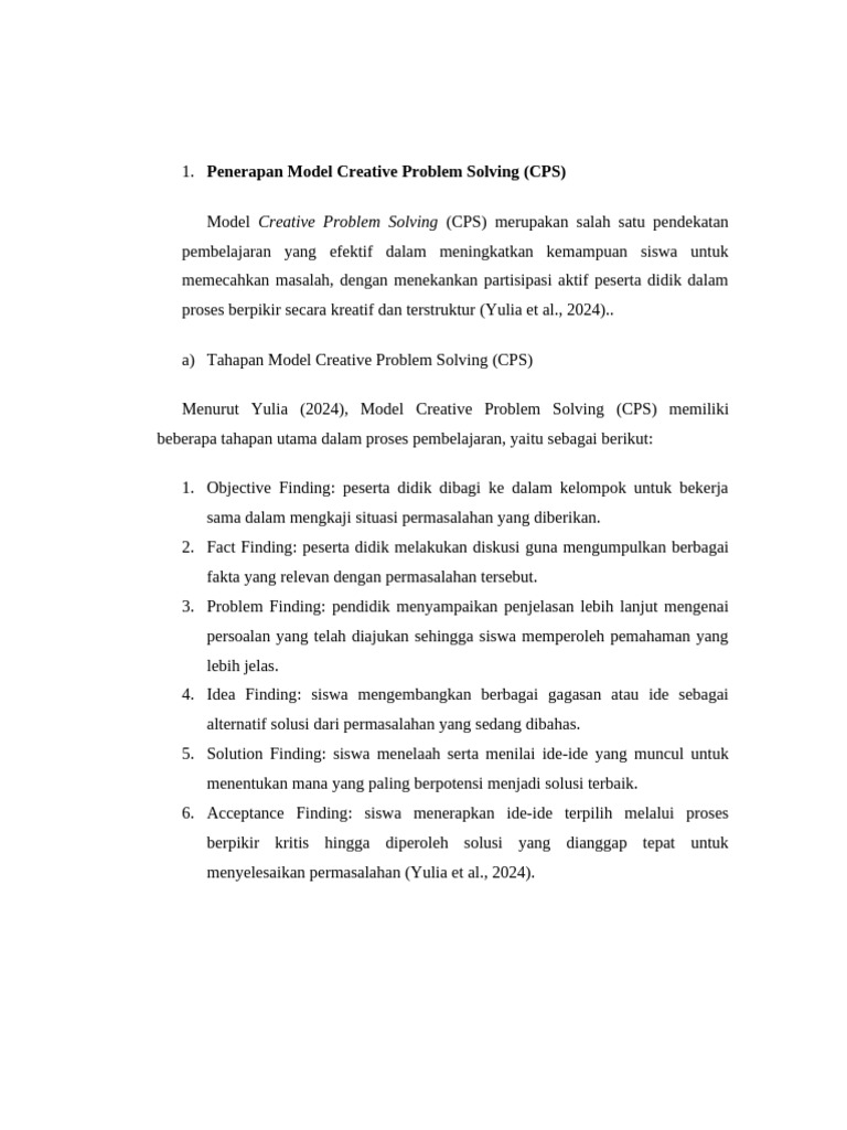 Penerapan Model CPS dalam Pembelajaran Matematika | PDF