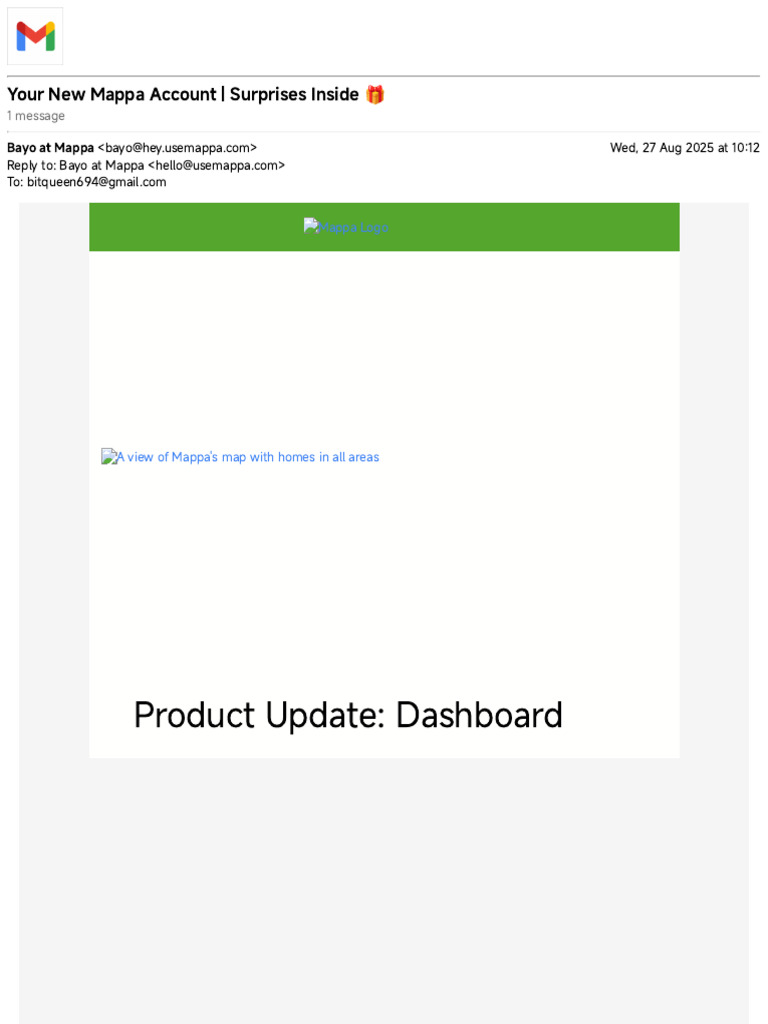 Gmail - Your New Mappa Account - Surprises Inside ? | PDF