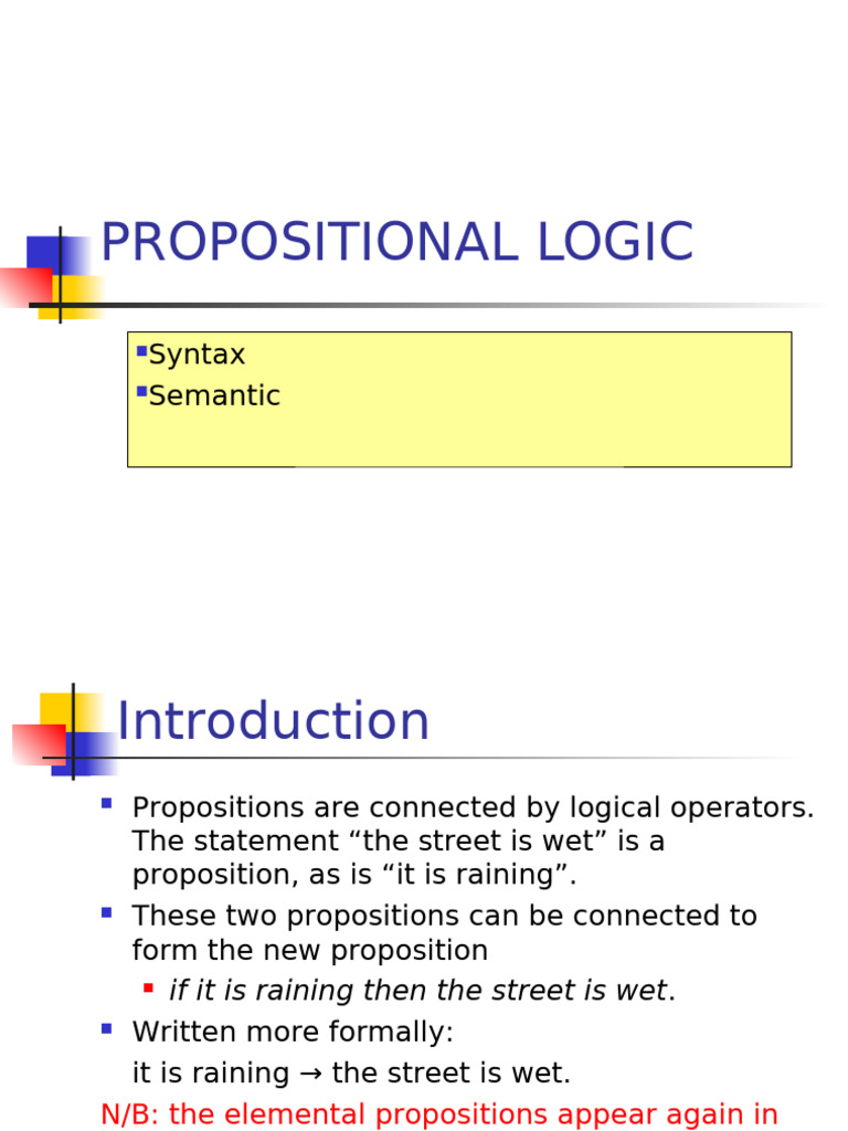 Propositional Logic: Syntax and Semantics | PDF | Interpretation (Logic ...