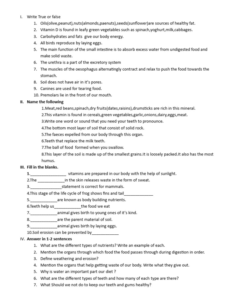 Nutritional Science Quiz and Answers | PDF | Foods | Vegetables