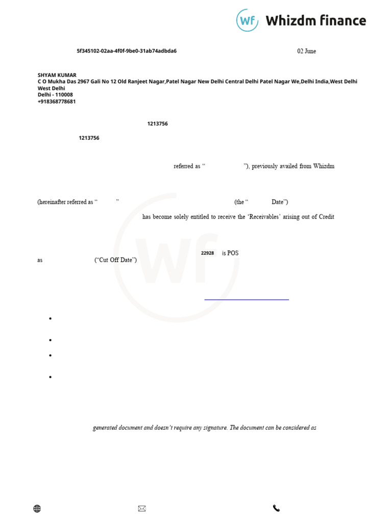 Intimation Letter 04-10-2025 | PDF | Financial Services | Common Law
