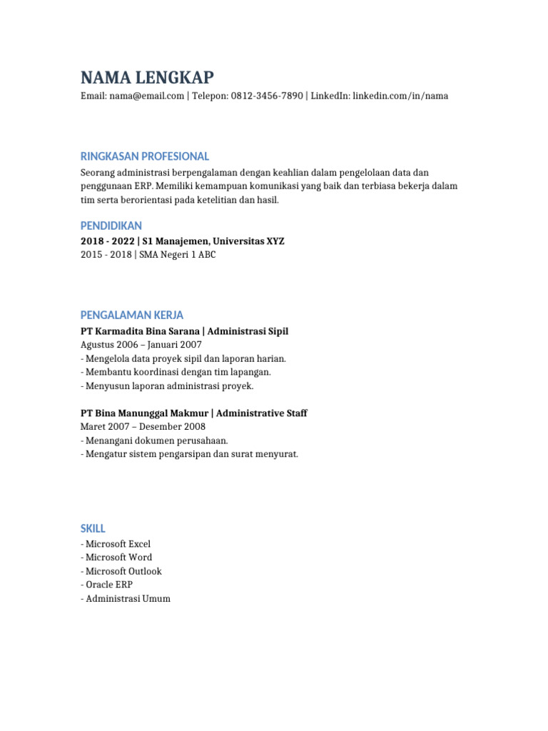 CV Formal Template | PDF