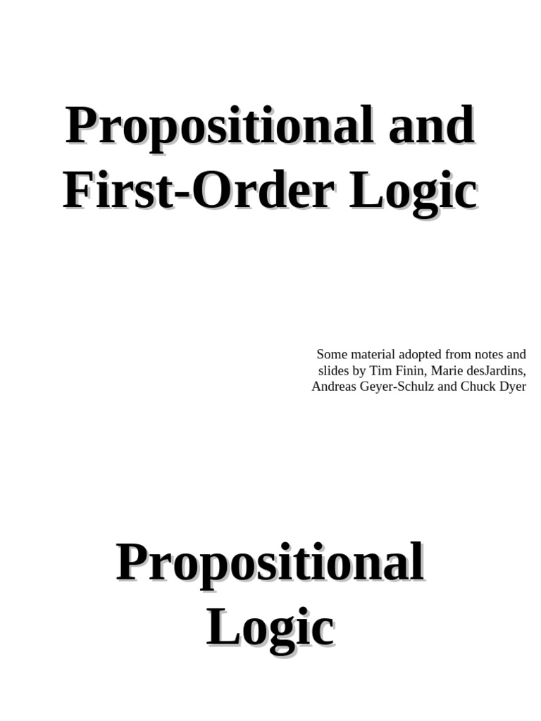 Propositional and First-Order Logic Guide | PDF | Interpretation (Logic ...