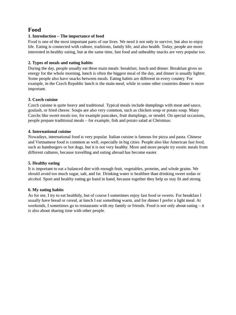 Exploring Food: Meals, Cuisines, and Health | PDF | Meal | Lunch