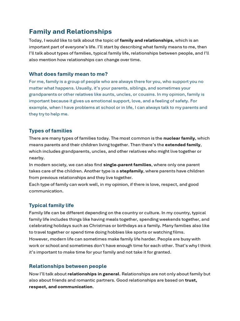Understanding Family and Relationships | PDF | Family | Social Psychology