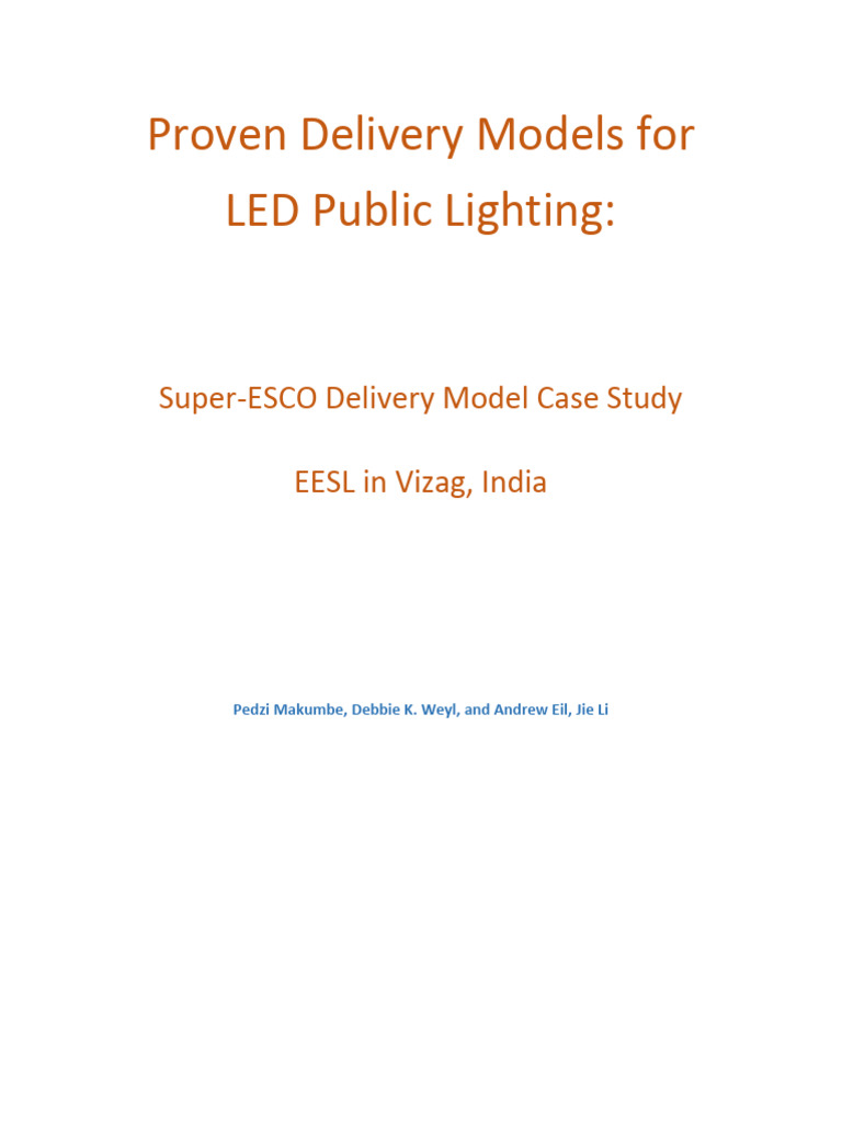 EESL - Proven LED Delivery Models8 - Optimized - Final | PDF | Energy ...