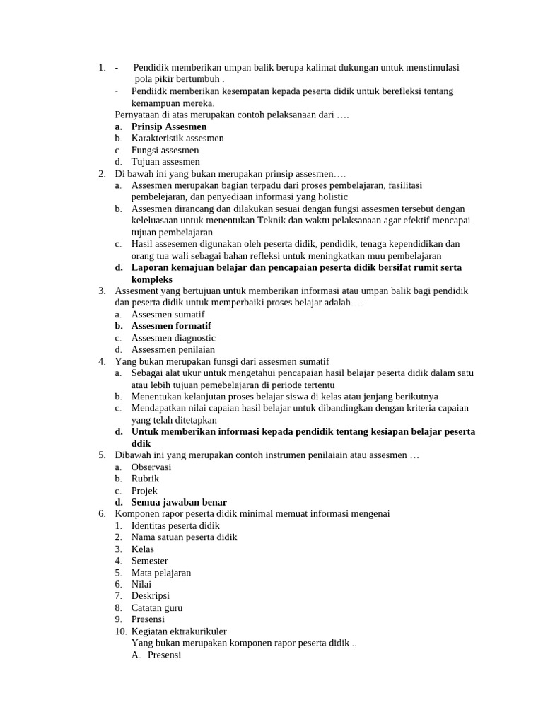 Soal Test Awal | PDF