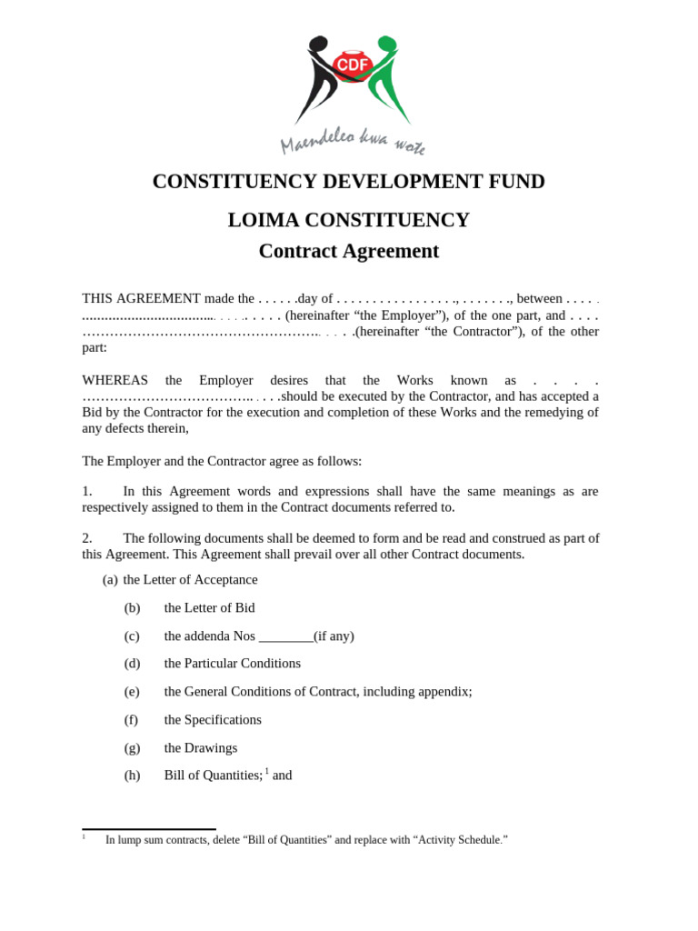 Contract Agreement CDF Loima | PDF | Private Law | Common Law