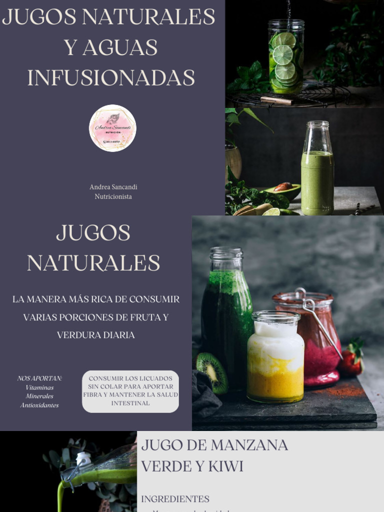 Recetas de Jugos y Aguas Infusionadas | PDF | Fruta | Vegetales
