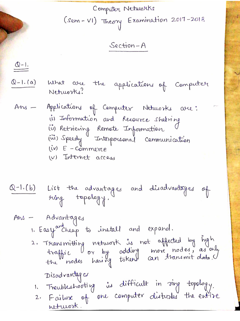 Solutions CN University Paper Solution 2018-19 Q1 Q2 (A) | PDF