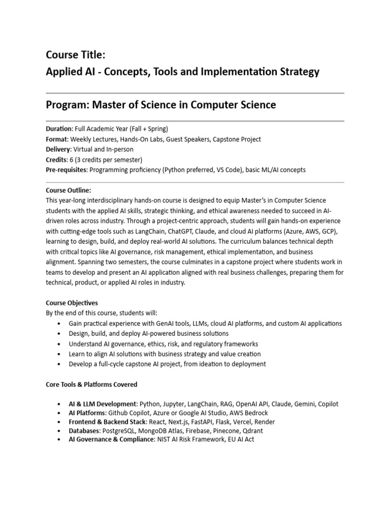 Applied AI Workshop Overview | PDF | Artificial Intelligence ...