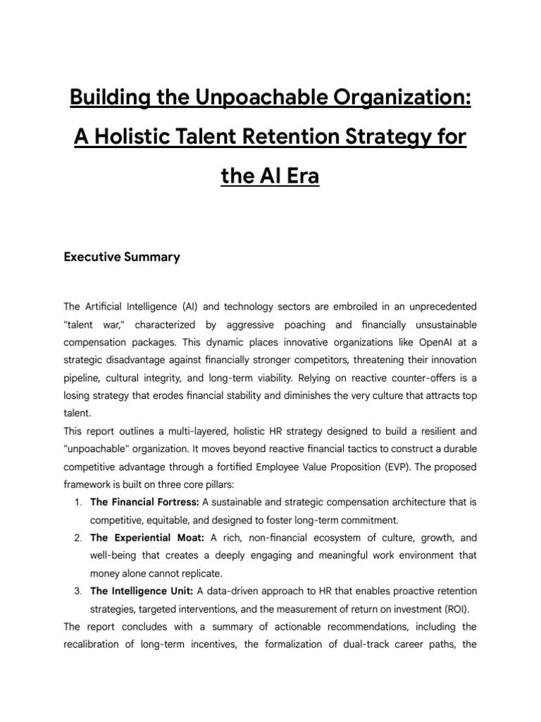 AI Talent Retention Strategy 2025 | PDF | Employee Retention | Analytics