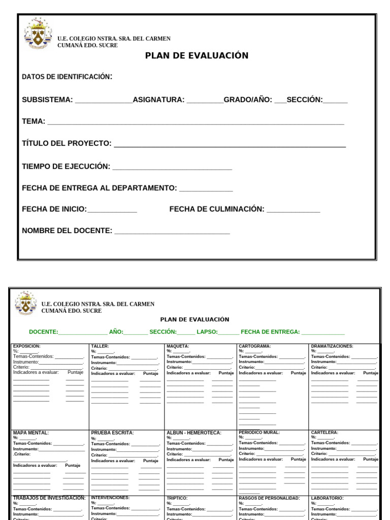Plan de Evaluación Escolar 2023 | PDF