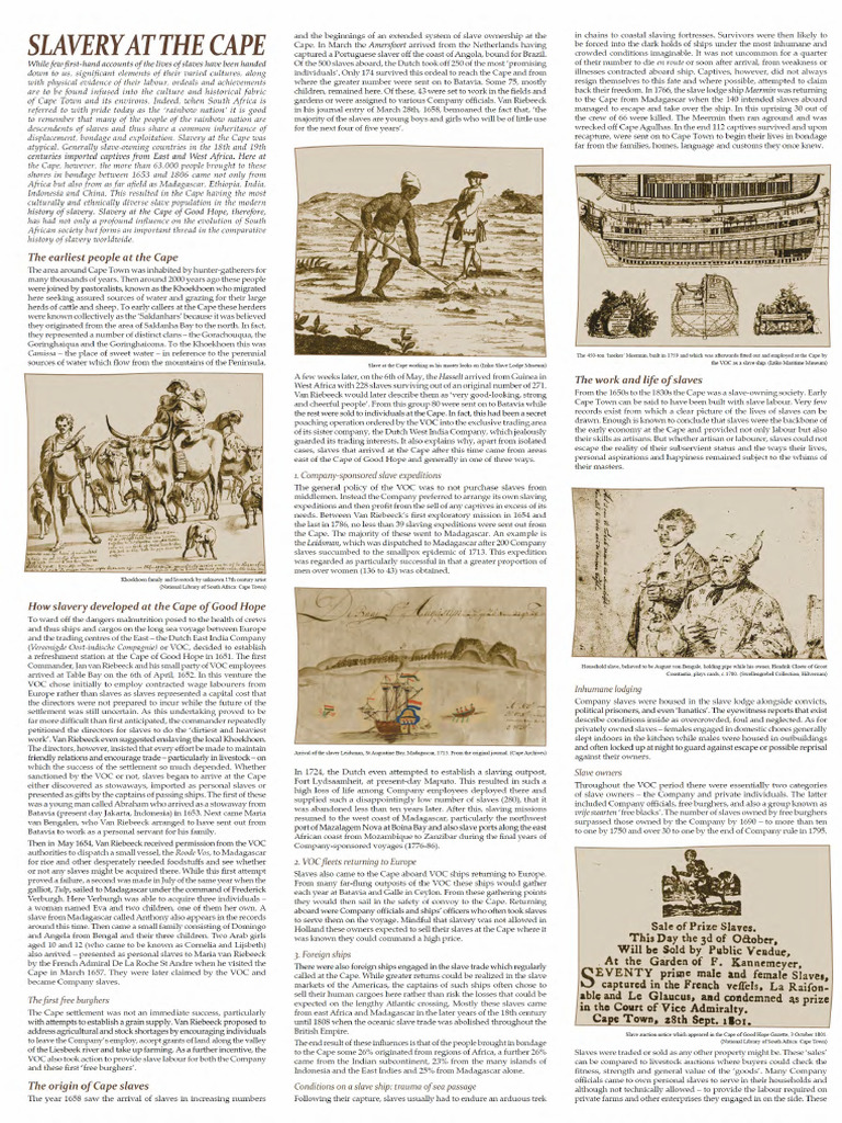 Slavery at The Cape | PDF