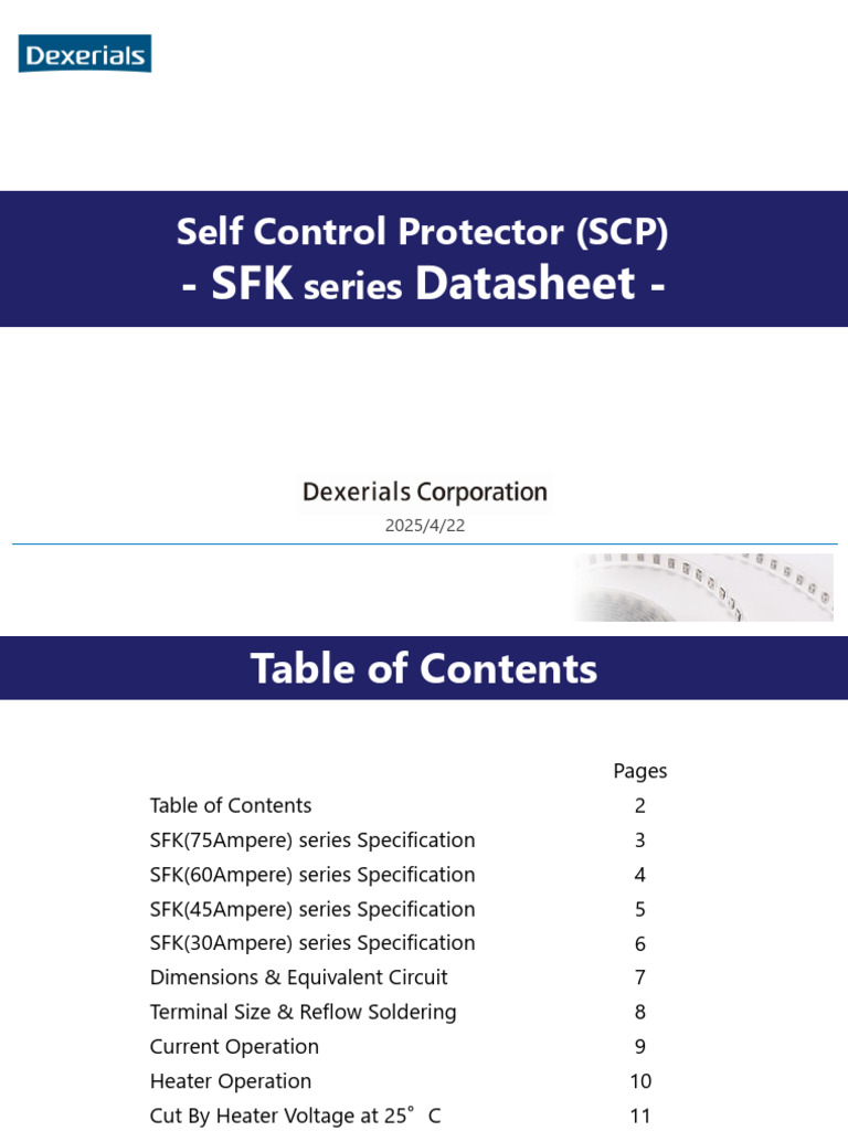SFK Series Self Control Protector Specs | PDF | Fuse (Electrical ...