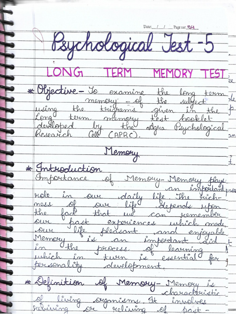 Psychological Test 5 | PDF