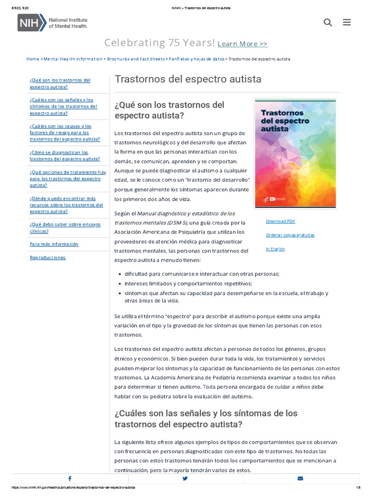 Información sobre Trastornos del Espectro Autista | PDF | Autismo ...