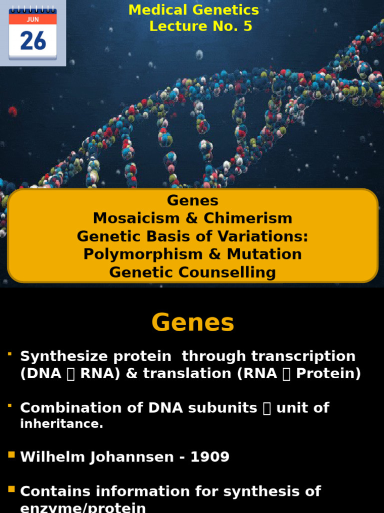 Genes, Mosaicism, and Genetic Counseling | PDF | Gene | Genetics
