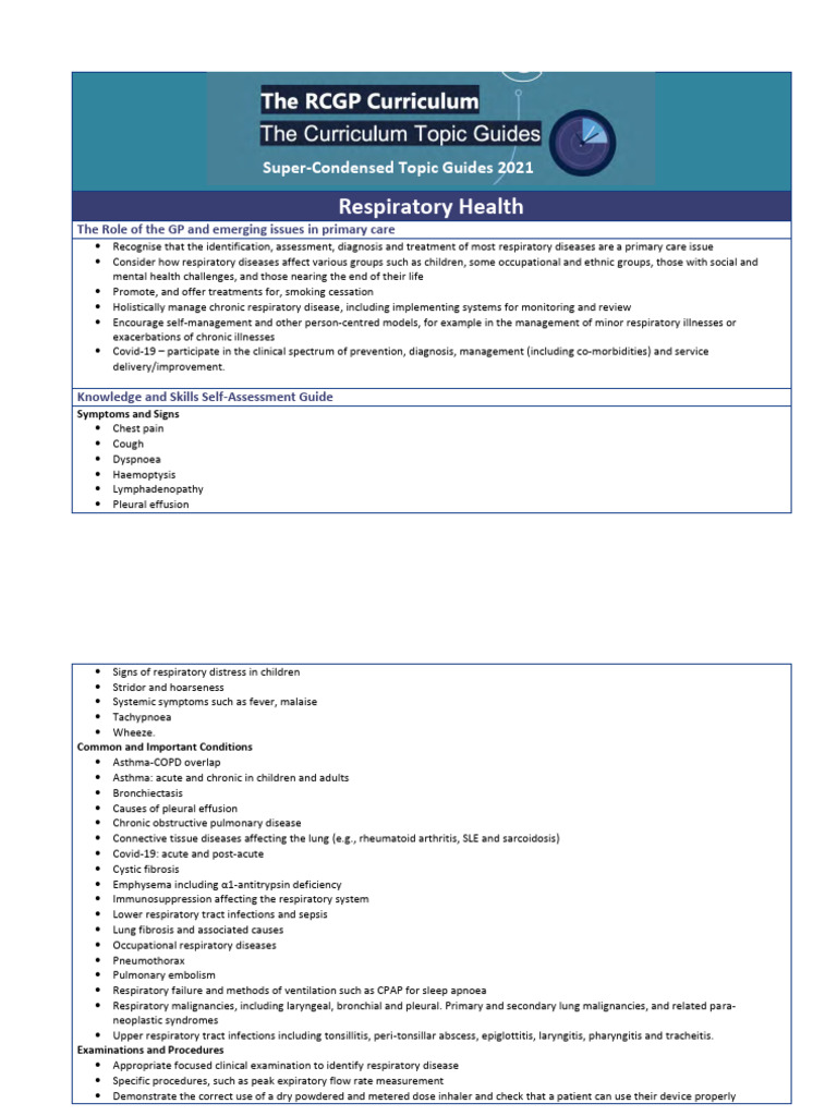 GP Guide to Respiratory Health Management | PDF | Respiratory Diseases ...