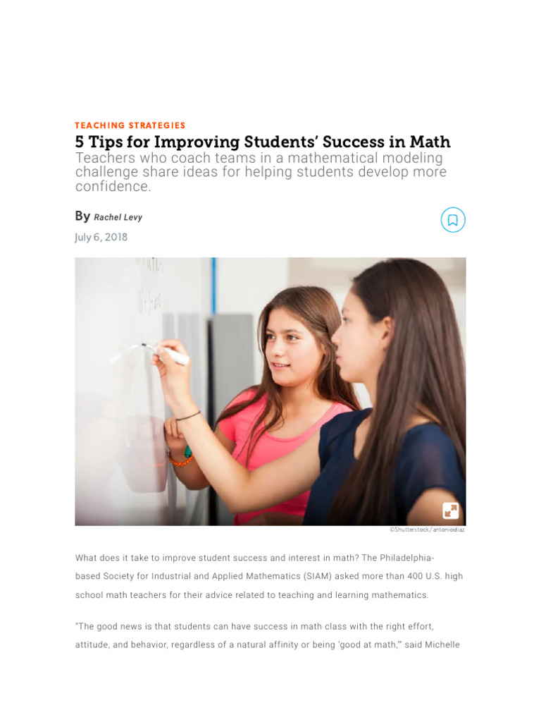 5 Strategies to Motivate Math Students | PDF | Mathematics | Teachers