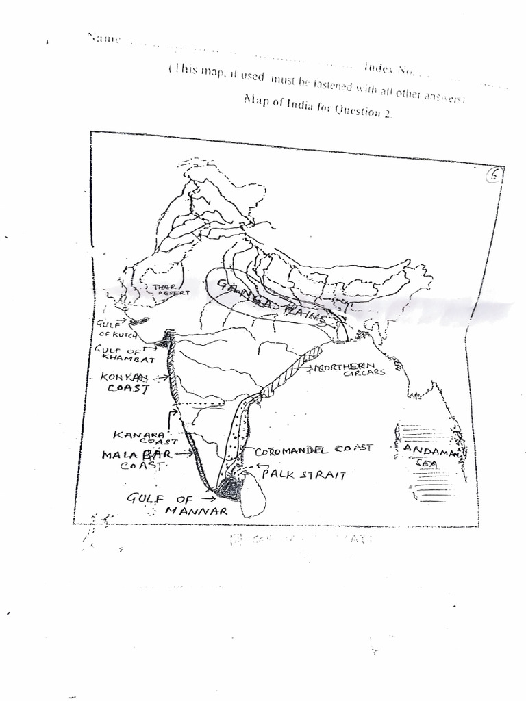 India Map for Exam Question 2 | PDF