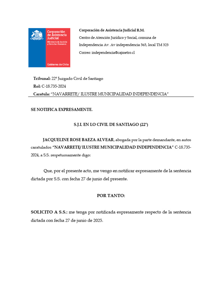 C 18.735 2024, Notifica Expresamente. | PDF
