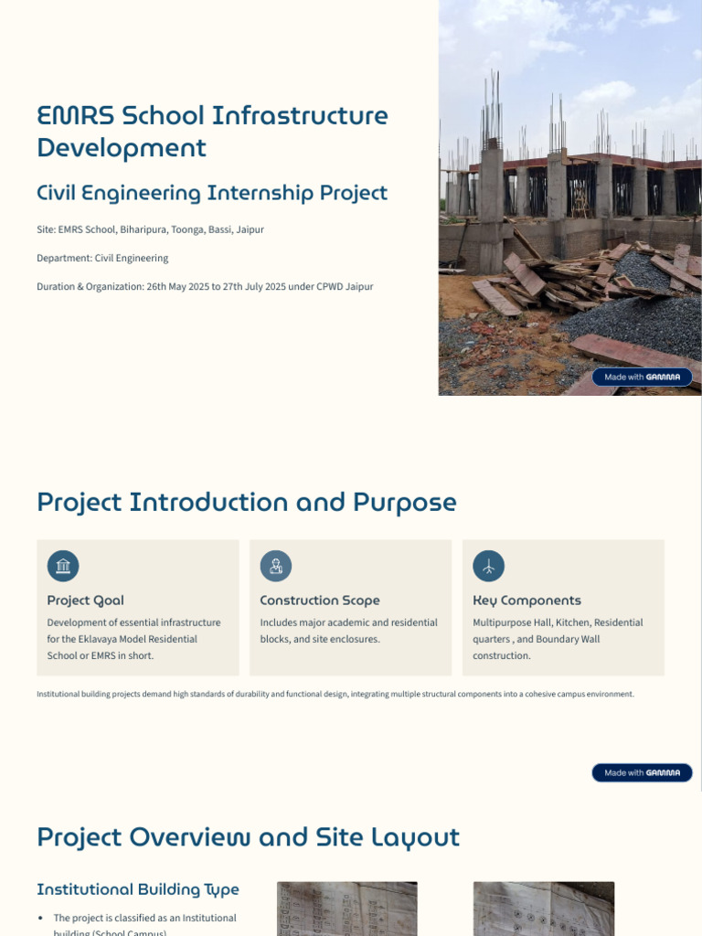 EMRS School Infrastructure Project Overview | PDF | Concrete | Civil ...