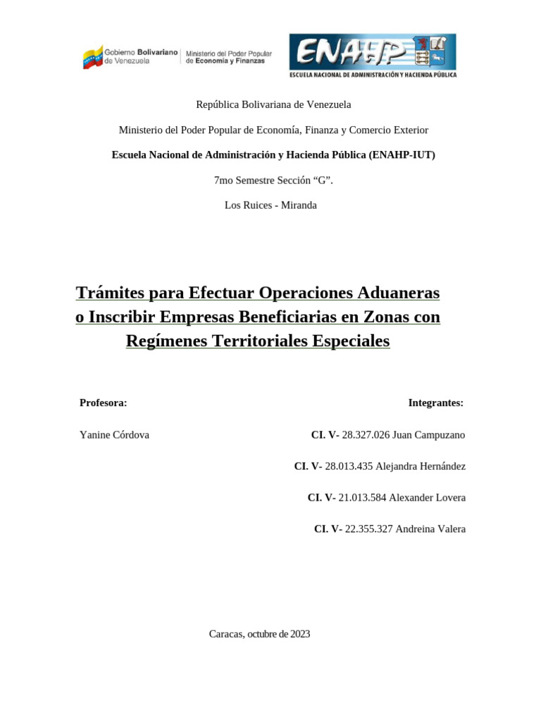 Trámites Aduaneros en Zonas Especiales | PDF | aduana | Business