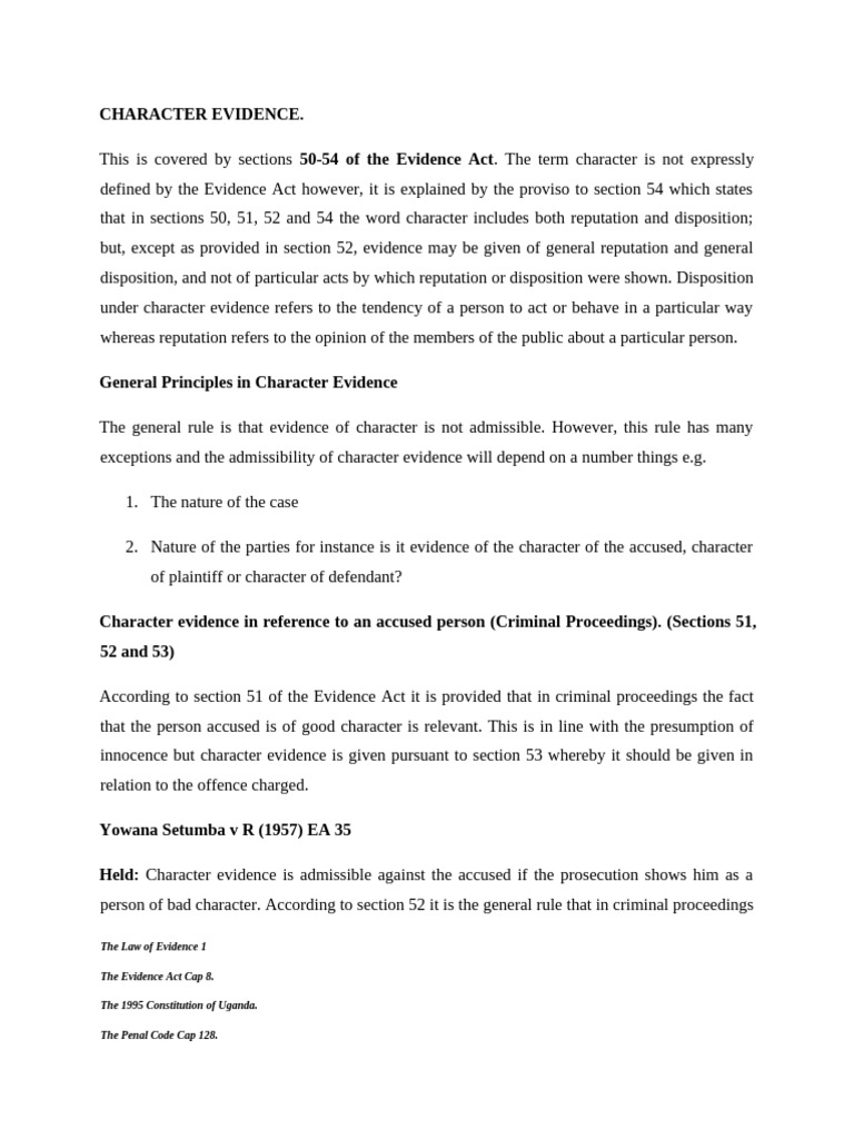 Character Evidence Presentation of Grou 5. New | PDF | Relevance (Law ...