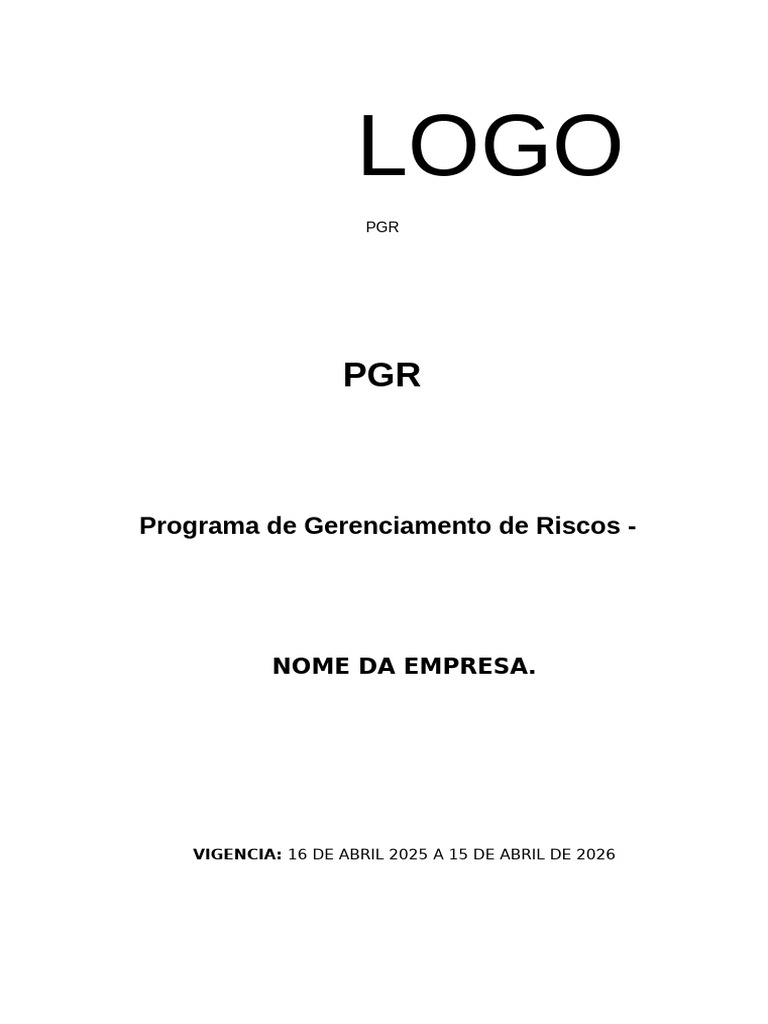 Programa de Gerenciamento de Riscos 2025 | PDF | Segurança e saúde ...