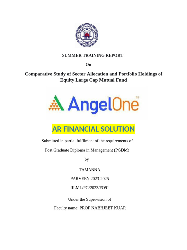 Comparative Study of Equity Mutual Funds | PDF | Investment Fund ...
