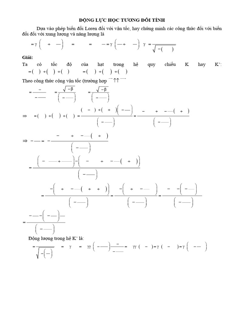 Động lực học tương đối tính GV | PDF