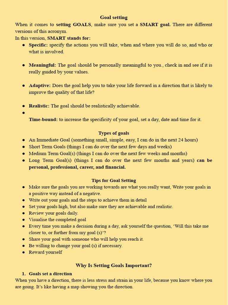 SMART Goal Setting Guide | PDF | Goal | Goal Setting