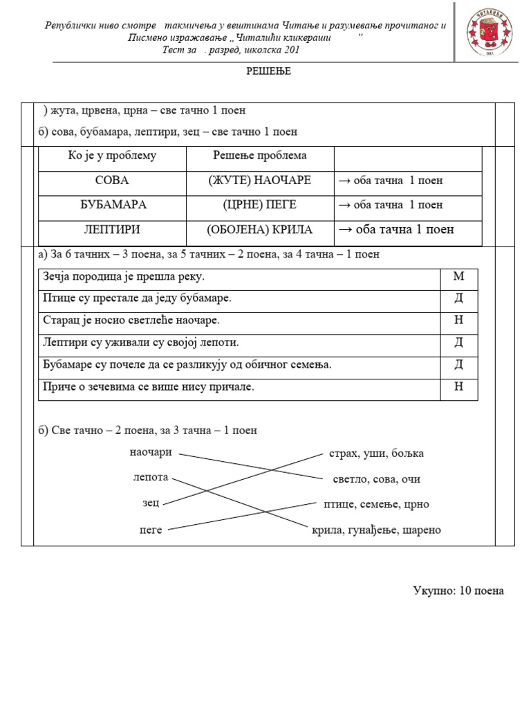 1. разред - решење | PDF