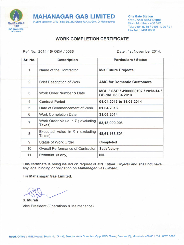 Work Completion 3197 Amc | PDF