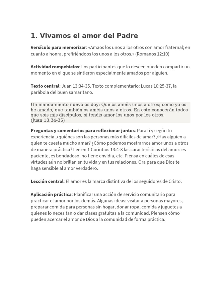 Amor y Identidad en Cristo | PDF | Fruto Del Espiritu Santo | Amor