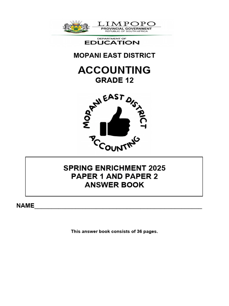 Grade 12 Accounting Spring Exam 2025 | PDF | Dividend | Equity (Finance)